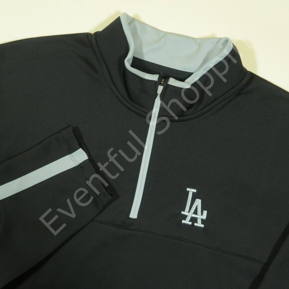 Nike Golf LA Dodgers Pullover Mens XL Black Therma Fit 1/4 Zip Jacket - Picture 1 of 6